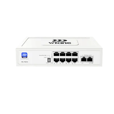 [WK-PS310 V2] Switch 8 portas PoE de 10/100/1000 Mbps, 2 portas de uplink RJ45 de 10/100/1000 Mbps